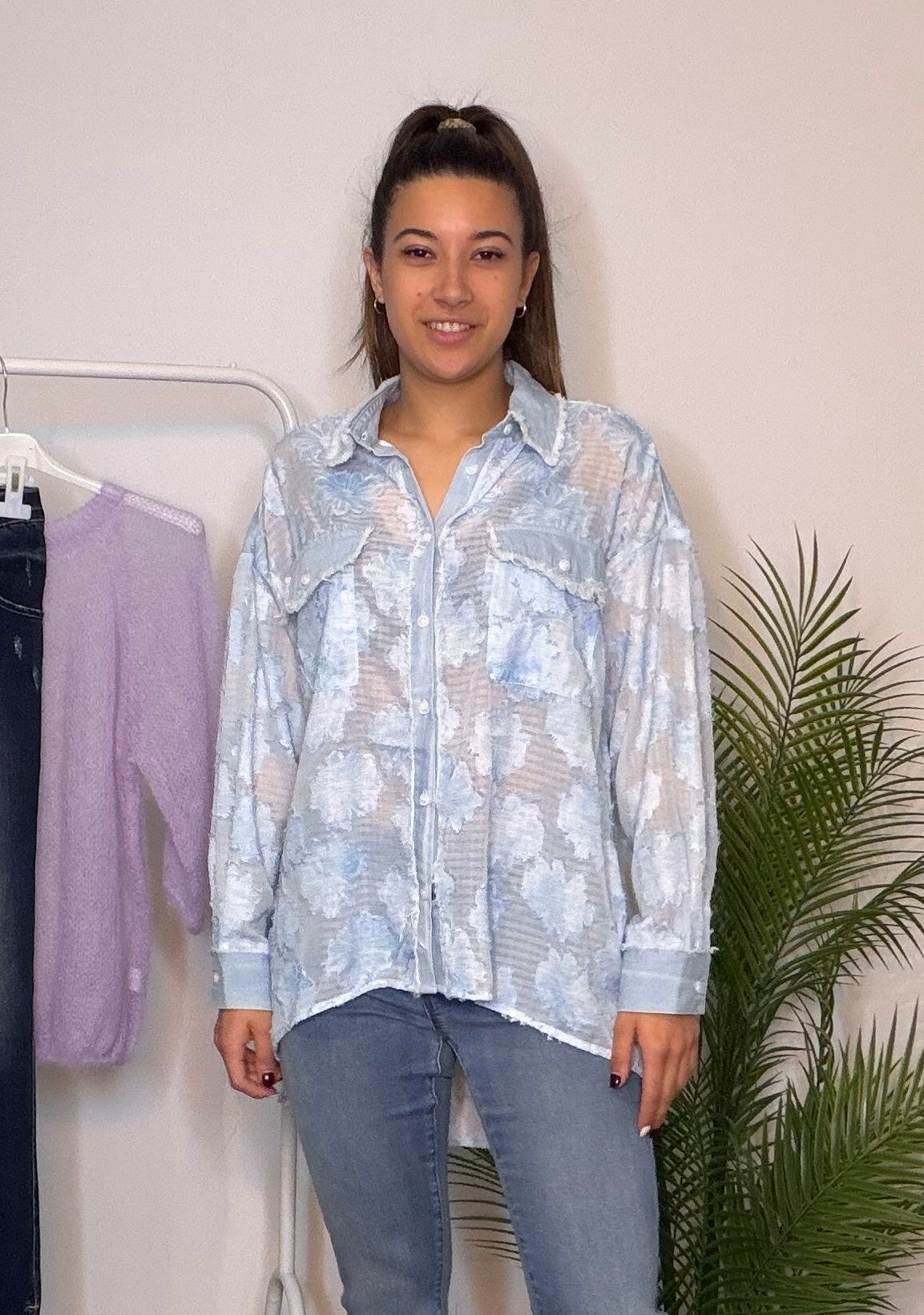 Camicia con ricamo Flos