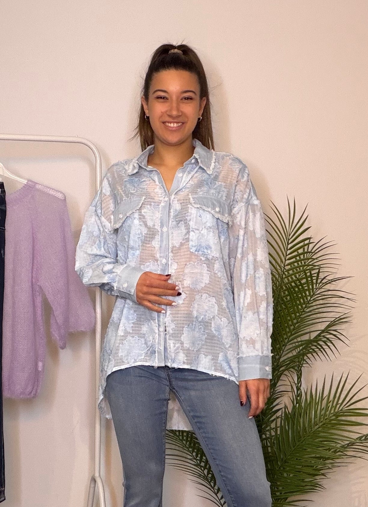 Camicia con ricamo Flos