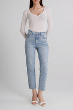 Jeans a gamba dritta con strass Candice MET Jeans