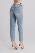 Jeans a gamba dritta con strass Candice MET Jeans