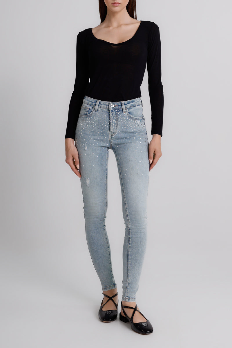 Jeans skinny con strass Giselle MET Jeans