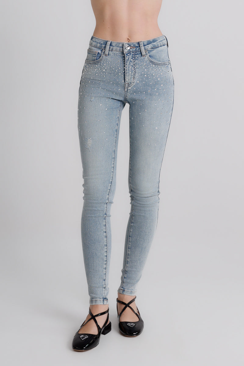 Jeans skinny con strass Giselle MET Jeans