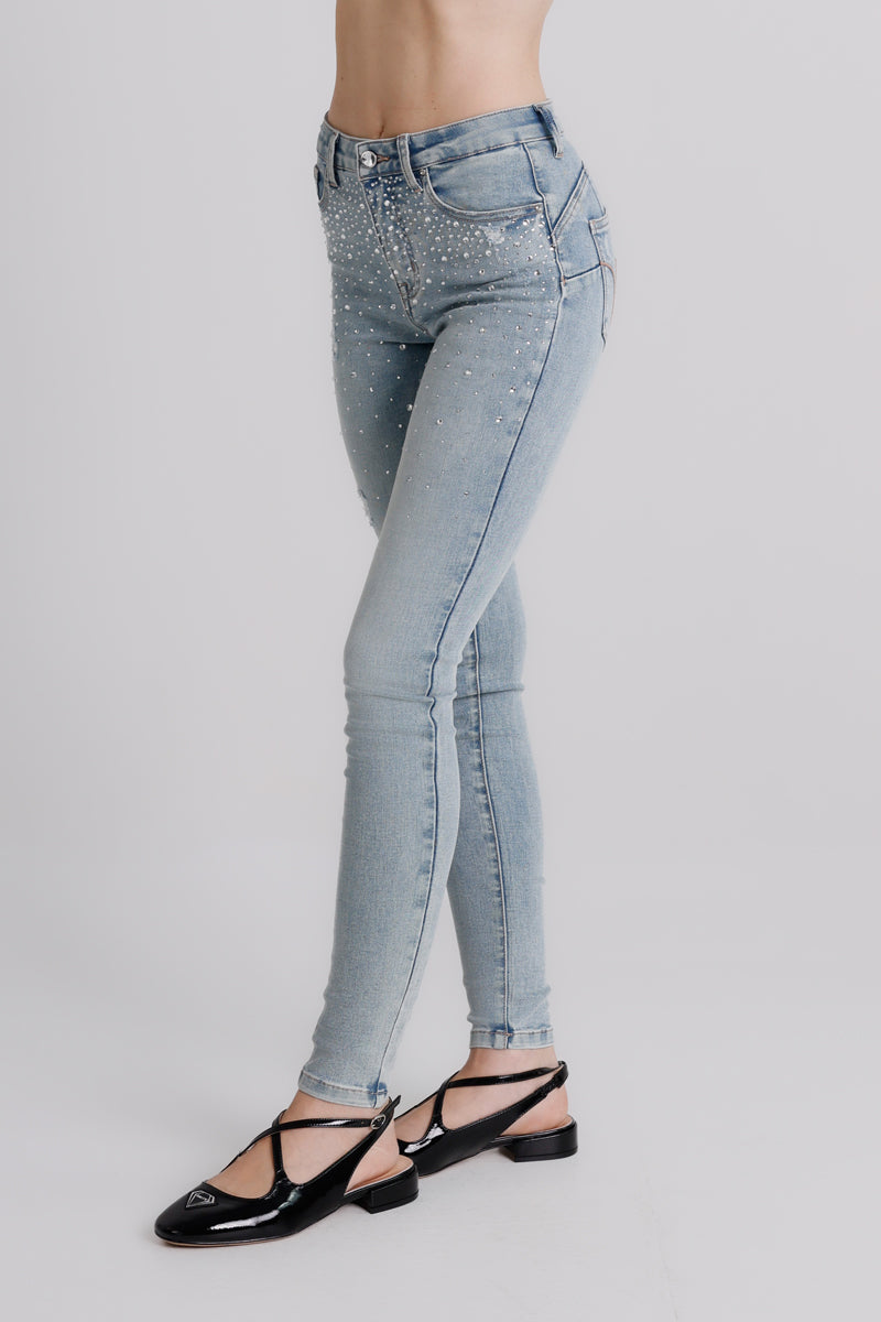 Jeans skinny con strass Giselle MET Jeans