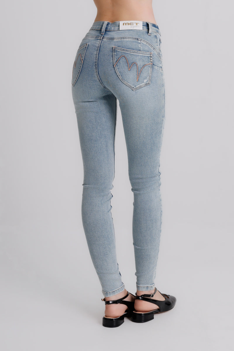 Jeans skinny con strass Giselle MET Jeans