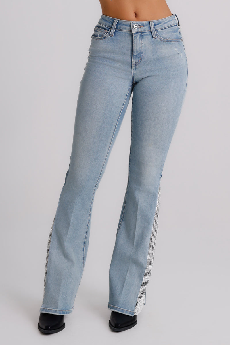 Jeans flare con strass Roxanne MET Jeans
