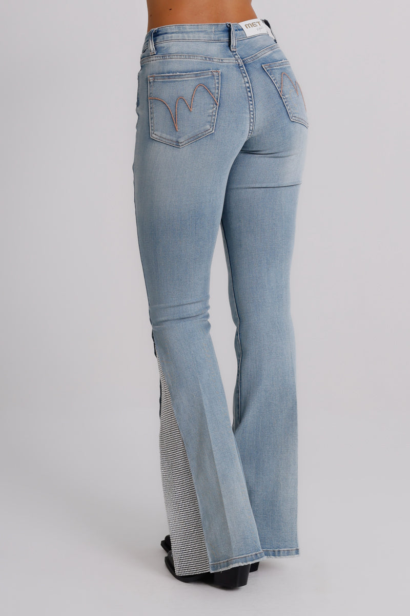 Jeans flare con strass Roxanne MET Jeans
