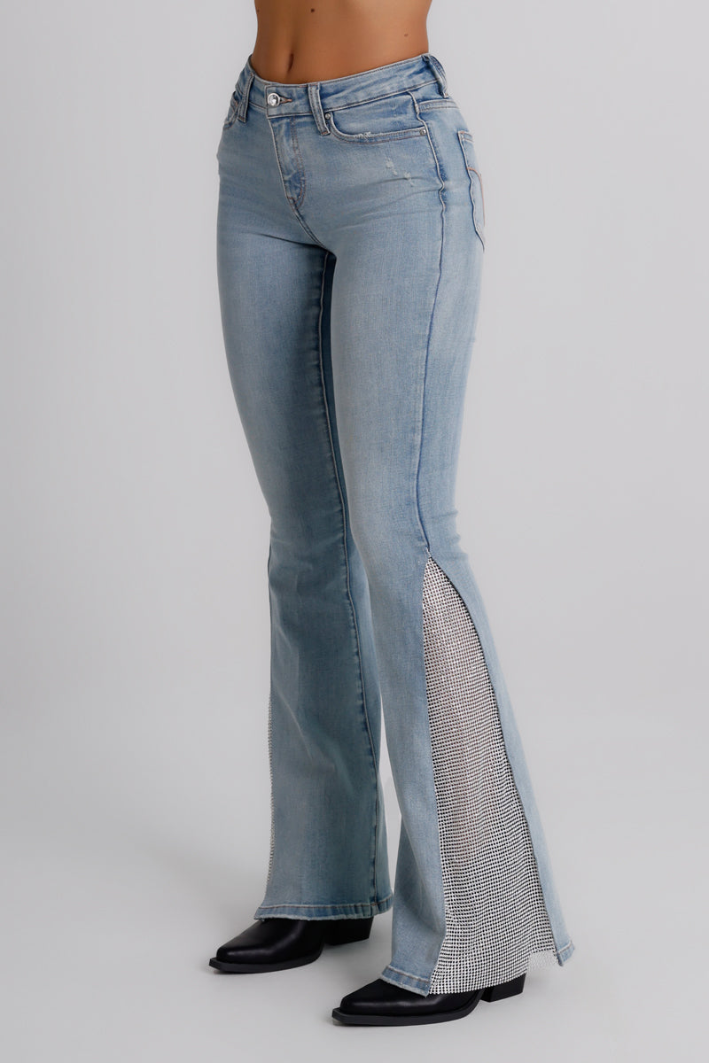Jeans flare con strass Roxanne MET Jeans