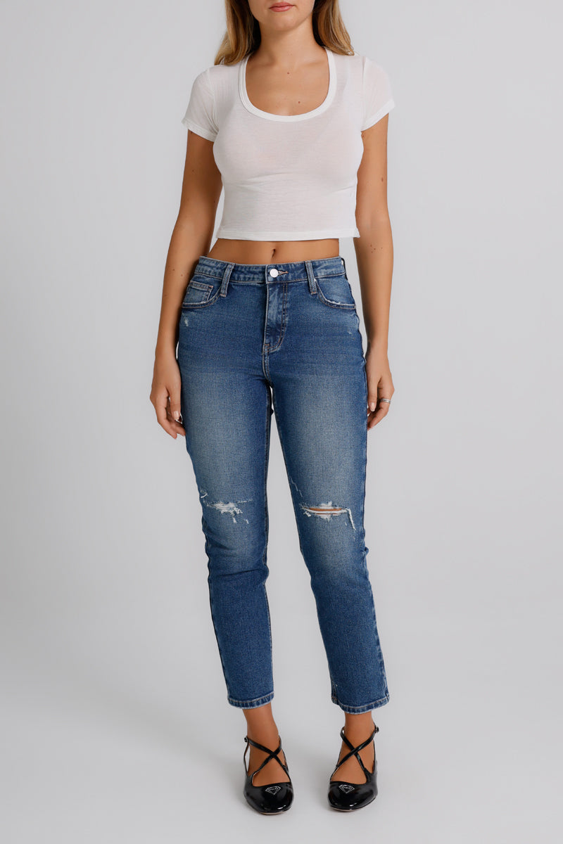 Jeans a gamba dritta con strappi Candice MET Jeans