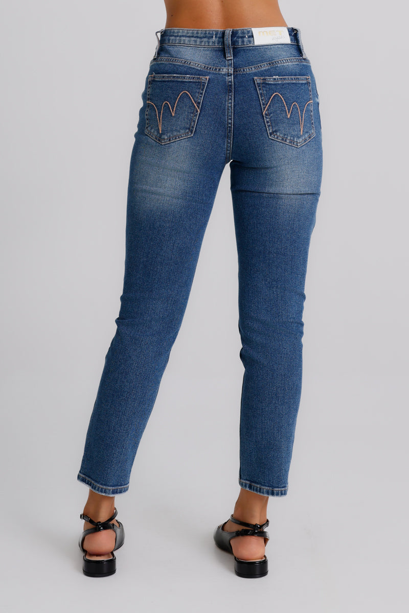 Jeans a gamba dritta con strappi Candice MET Jeans