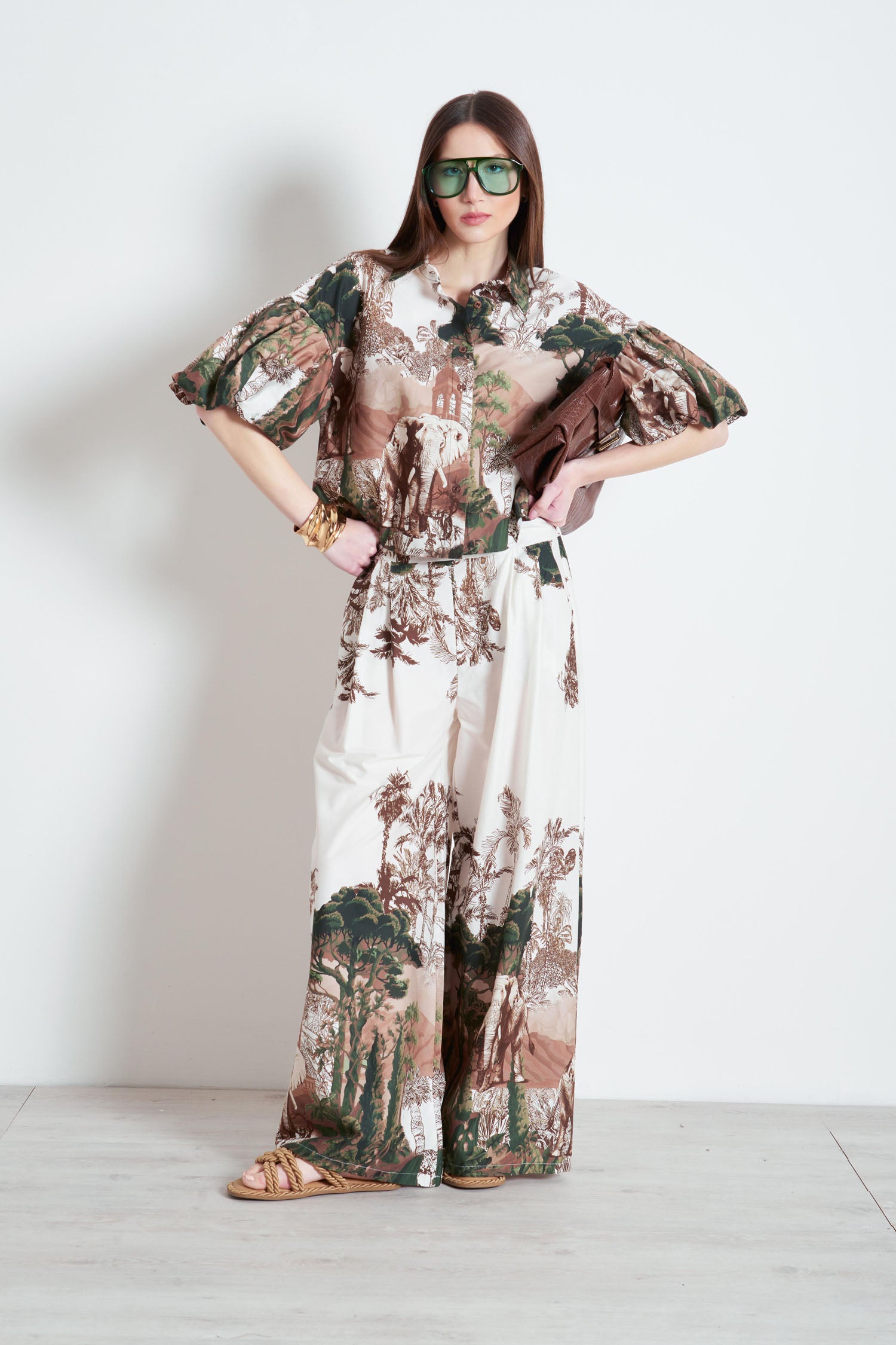 Camicia con stampa Tropical