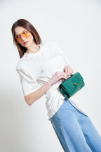 T-shirt arricciata con spalline Ary
